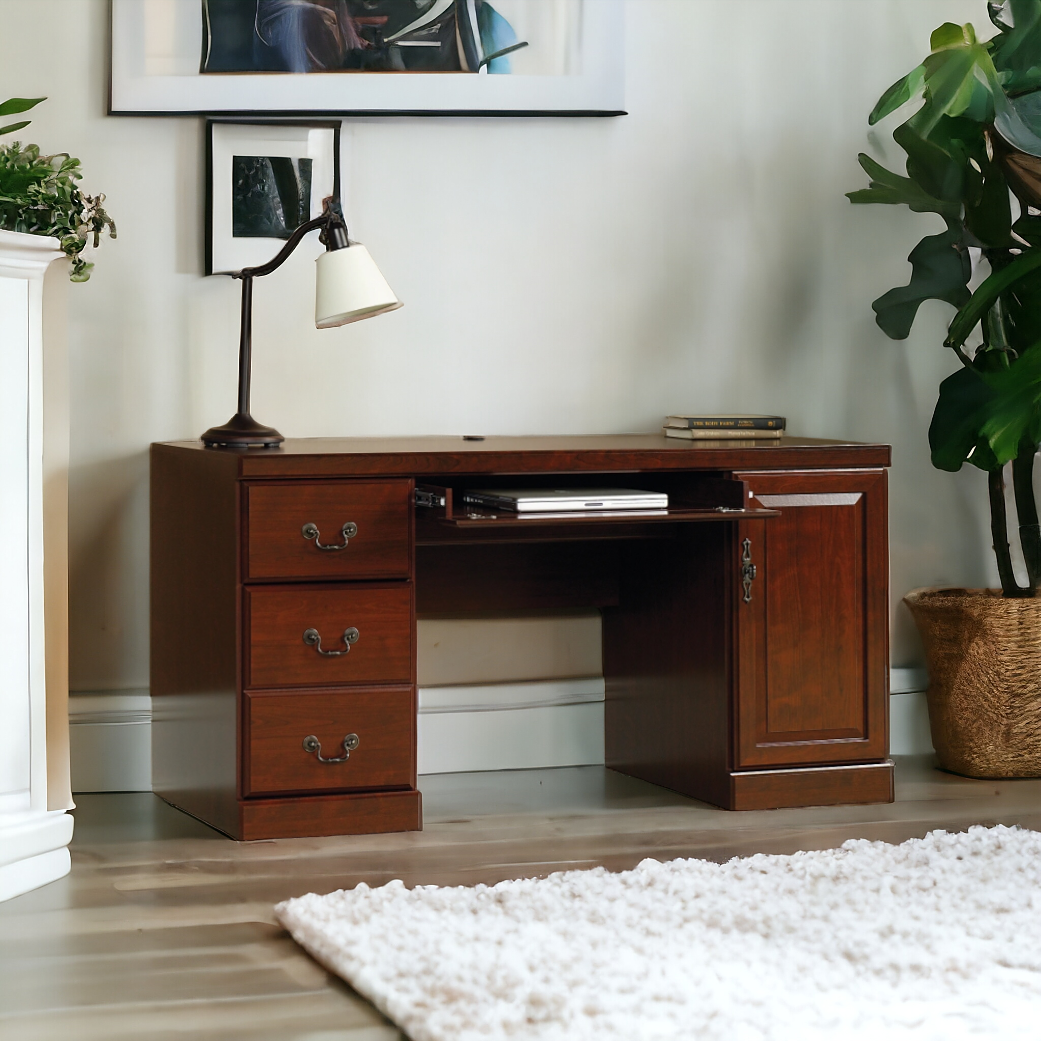 Store Closing Sale Sauder Heritage Hill 60"W Desk Computer Credenza