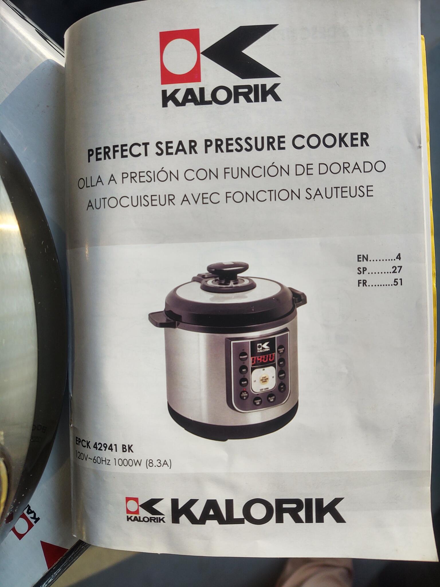 Kalorik perfect outlet sear pressure cooker