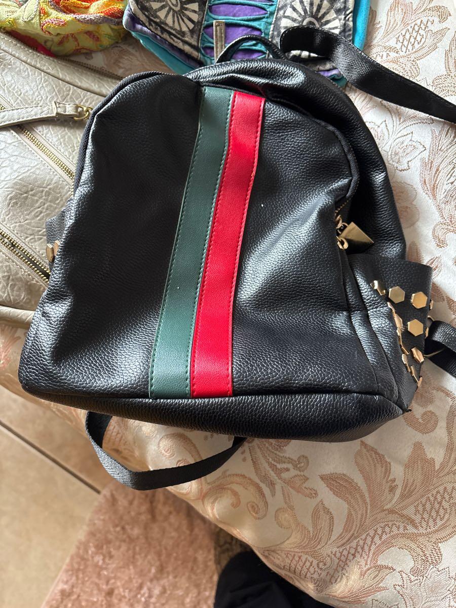 Black Backpack With Red & Green Stripe For $20 In  display picture 2