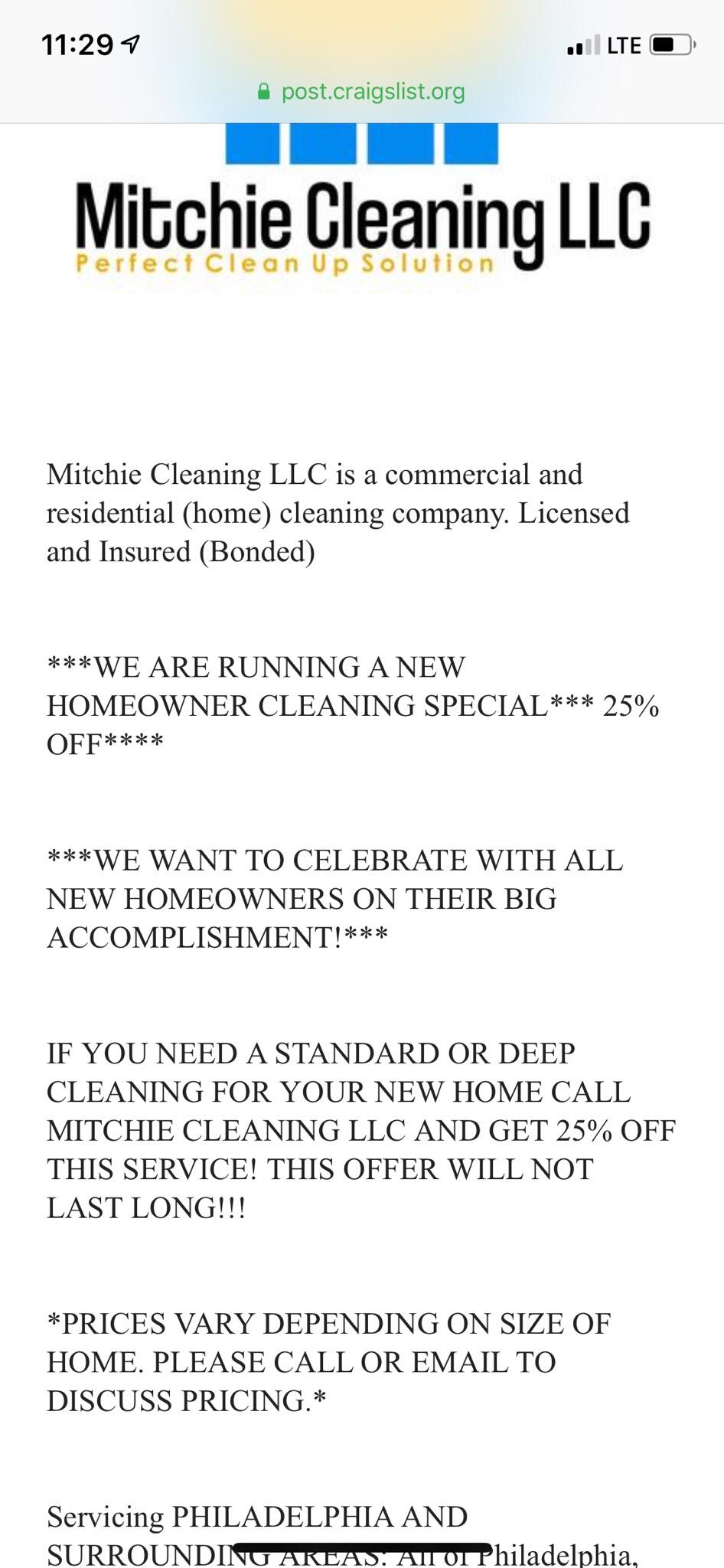 Mitchie Cleaning Llc - Paoli, PA - Nextdoor