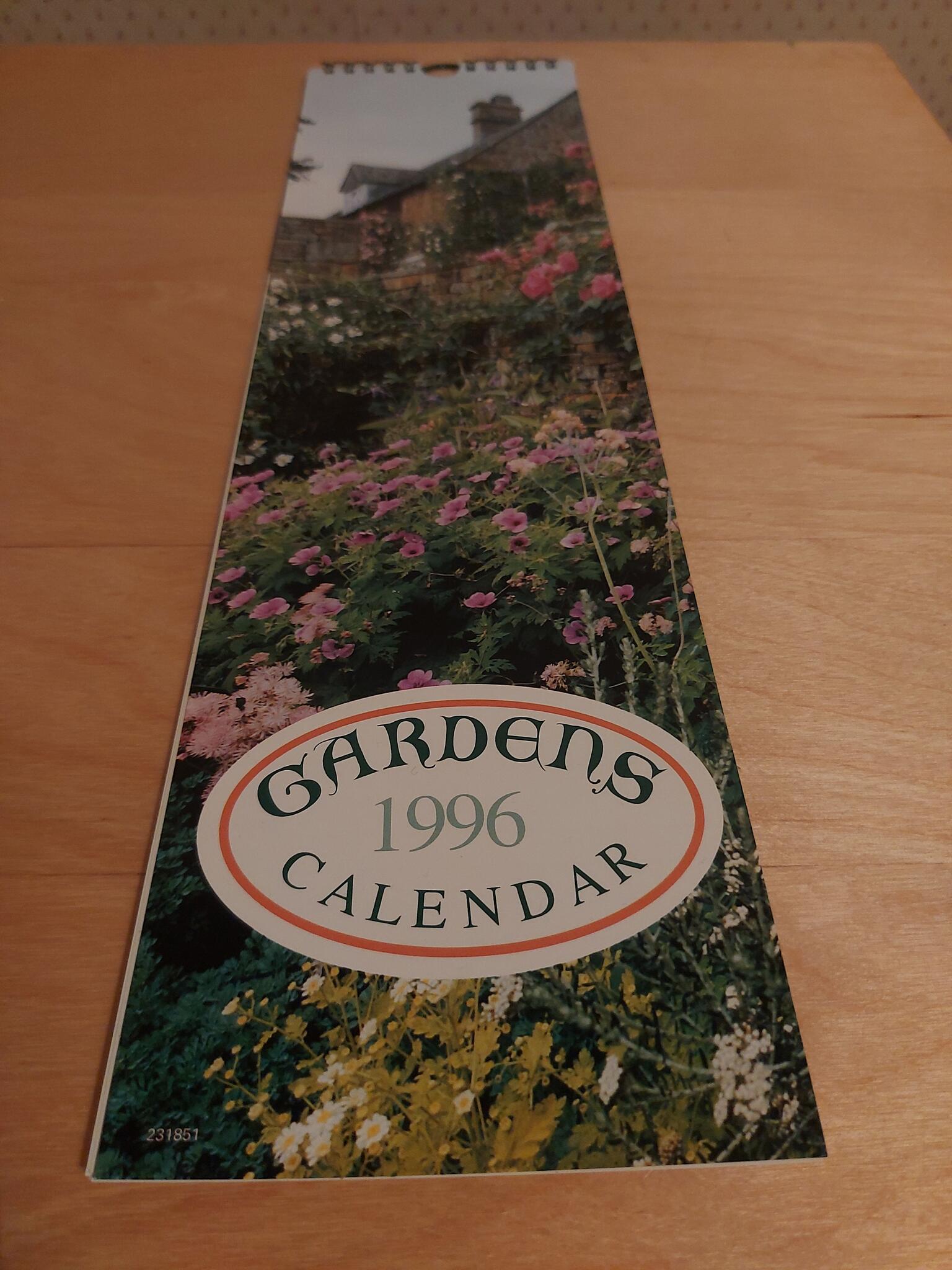 Vintage Wall Calendar Of 1996 For £10 In London, Engl& | For Sale & Free —  Nextdoor