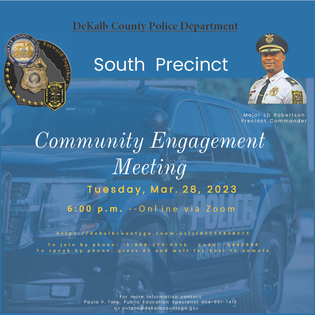 Please Make Plans To Join DeKalb Police South Precinct's Community Zoom ...