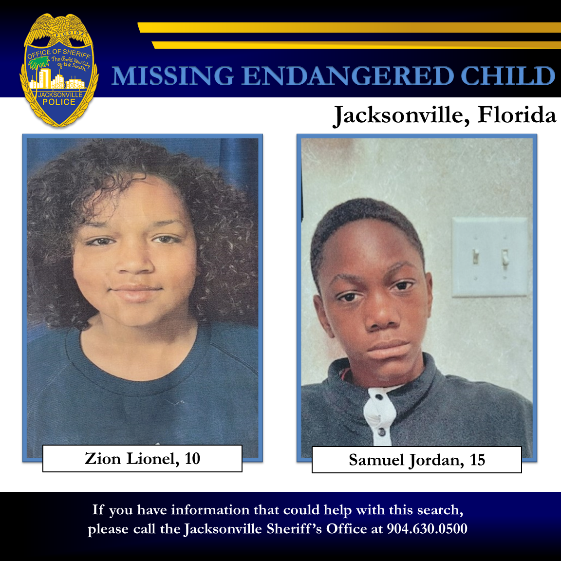 Update Zion and Samuel have both been located and are safe