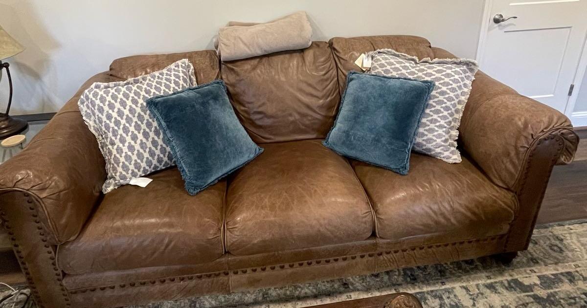 Pure Aniline Leather Couch for 500 in Birmingham, AL For Sale & Free