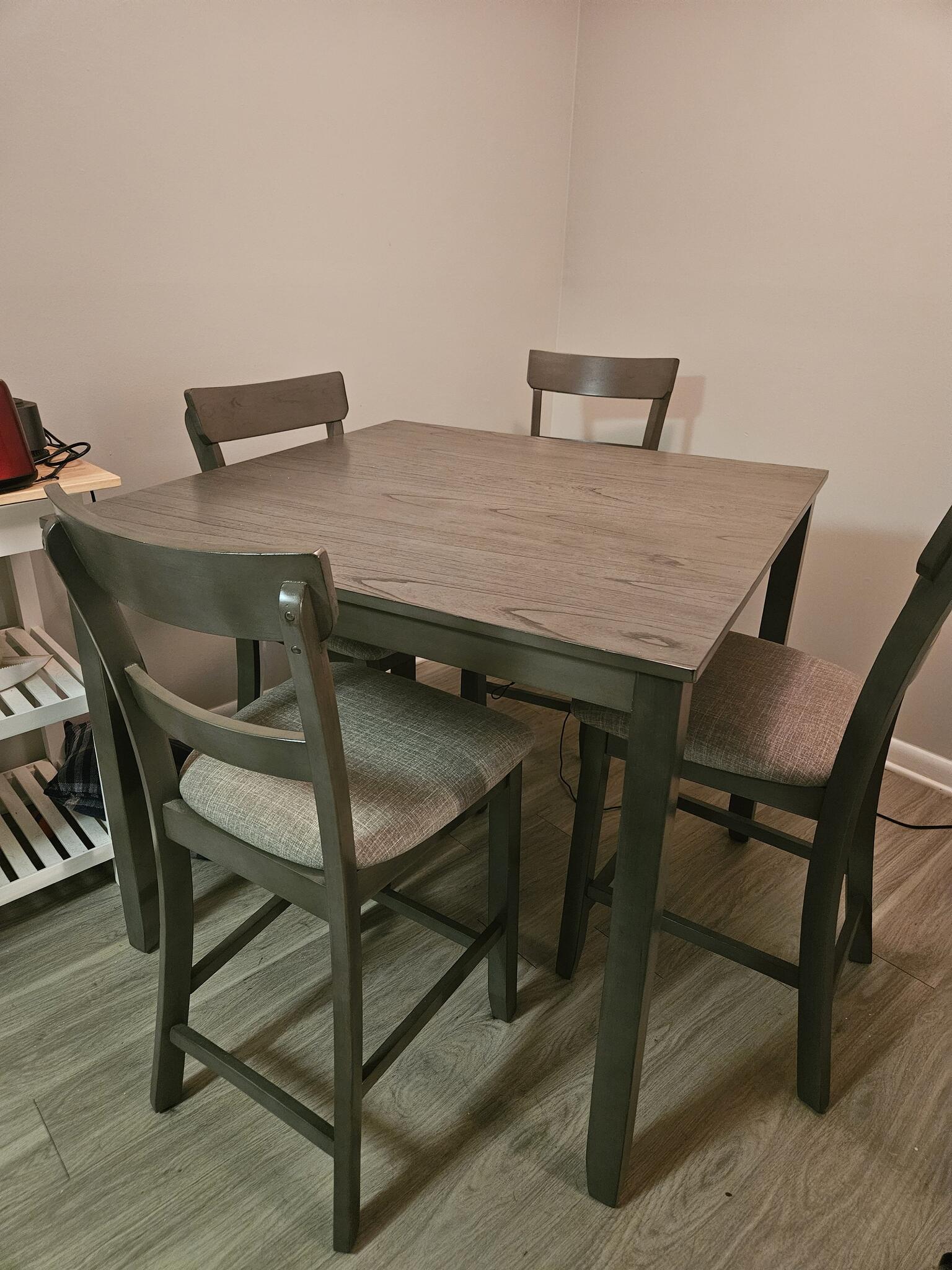 Wooden Dining Table Set (Table, x4 Chairs)