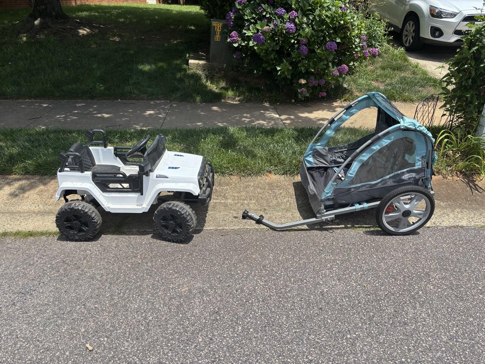 Free Bike Trailer, Toddler Power Wheel, Miscellaneous Items