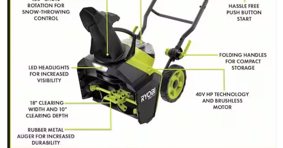 RYOBI ELECTEIC SNOWBLOWER for 200 in Pioneer, CA For Sale & Free