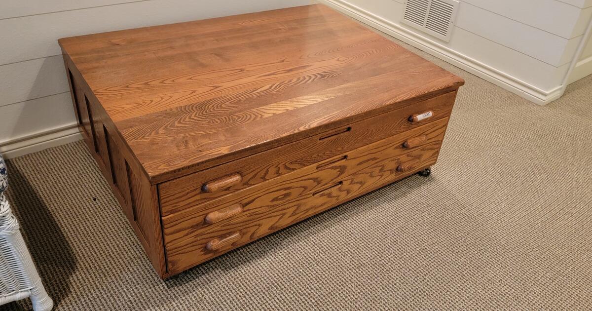 Vintage Wooden 3 Large File Drawer Coffee Table for $95 in Beaverton ...