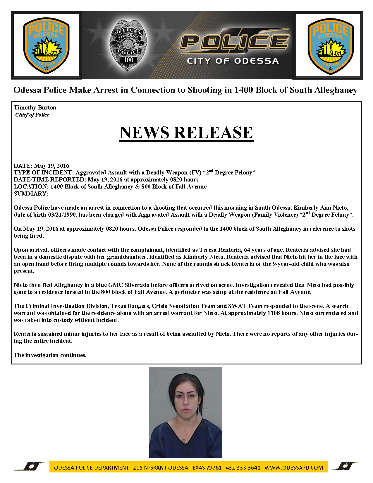 Odessa Police Make Arrest in Connection to Shooting in 1400 Block of