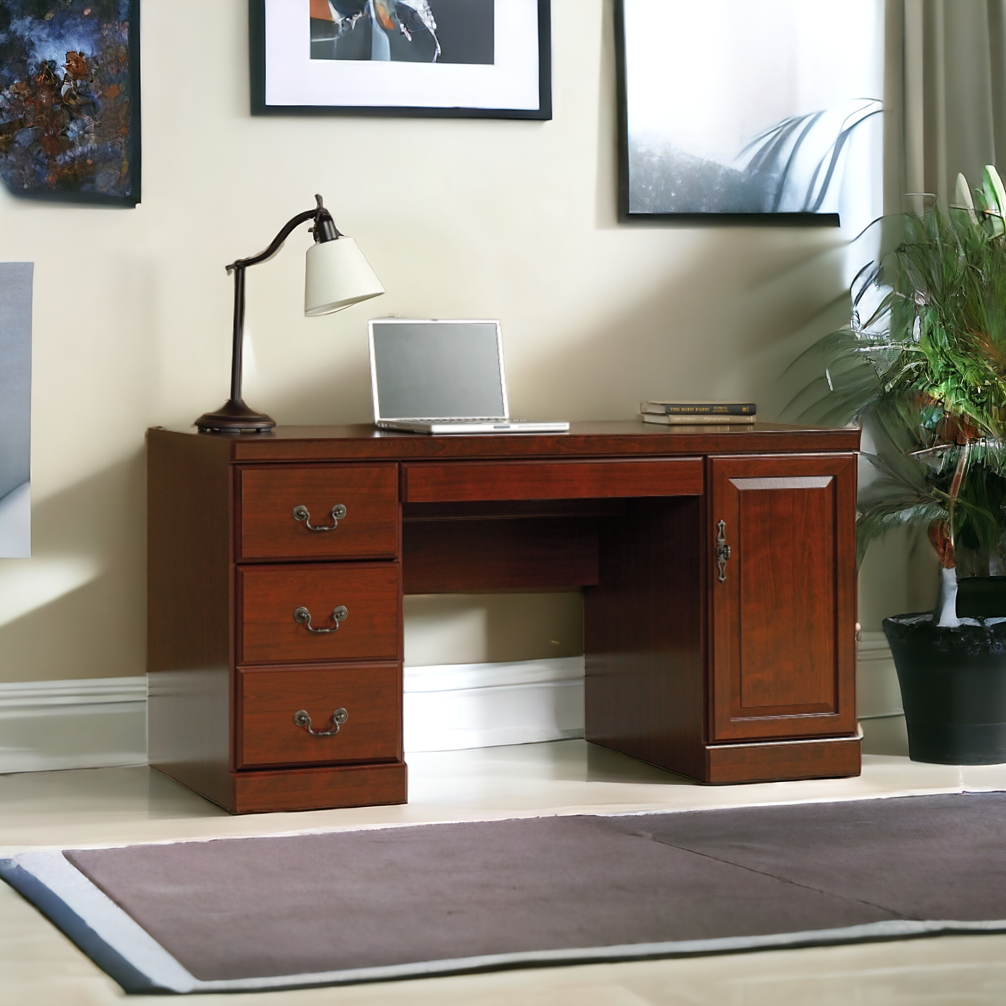 Store Closing Sale Sauder Heritage Hill 60"W Desk Computer Credenza