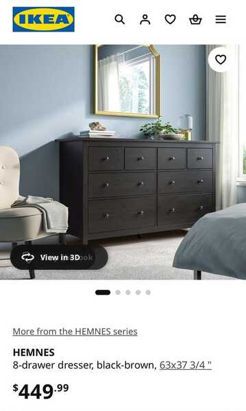 hemnes 8-drawer dresser black-brown IKEA Hemnes Black Brown 8 Drawer Dresser Secondhand Furniture Sydney