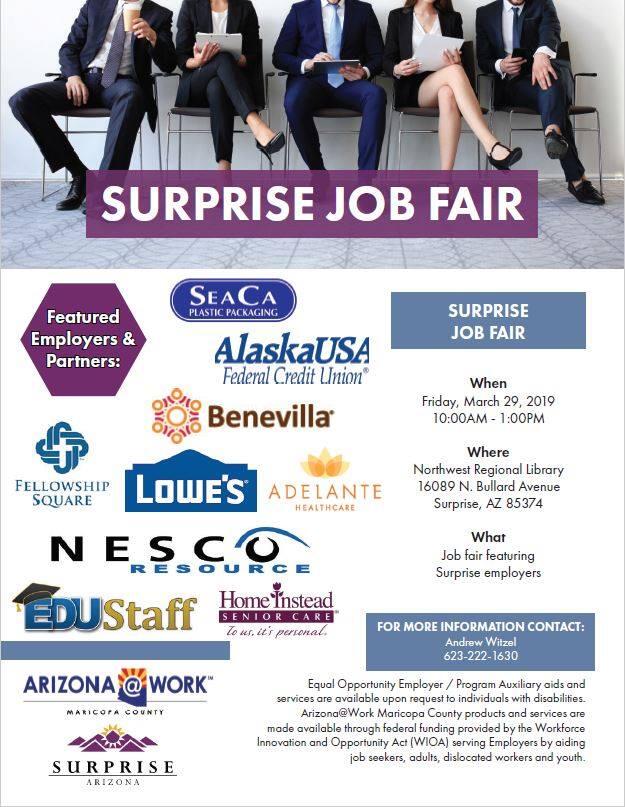 City, ARIZONAWORK Maricopa County to host job fair in Surprise on