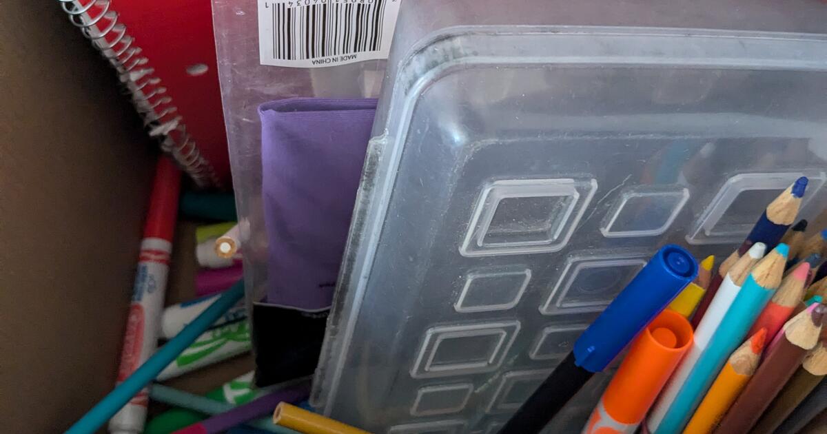 Free box of used school supplies for Free in Pasadena, CA For Sale
