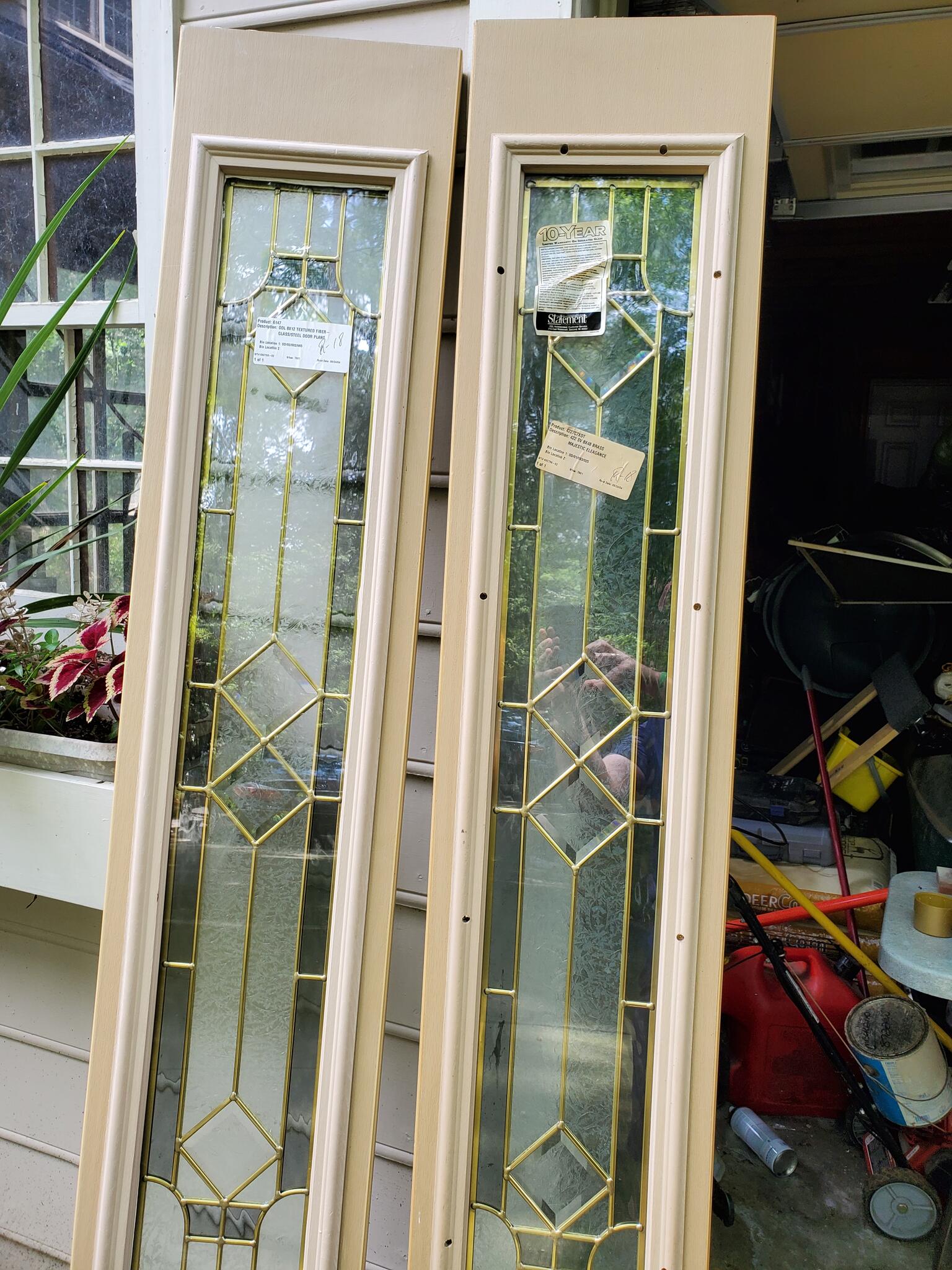 2 Decorative Sidelight Windows / Door Panels