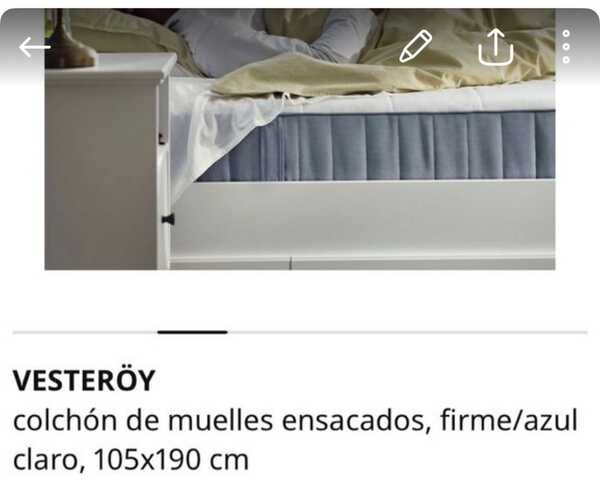 VESTERÖY colchón de muelles ensacados, firme/azul claro, 105x190 cm - IKEA