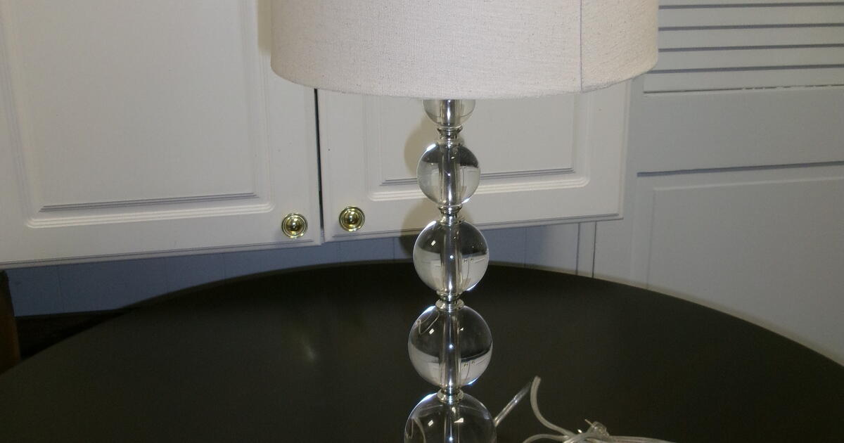 Glass Lamp with a Round Beige Lampshade for 20 in Philadelphia, PA