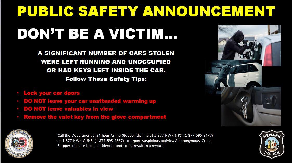 Drivers Are Advised to Not Leave Vehicles Running and Unattended