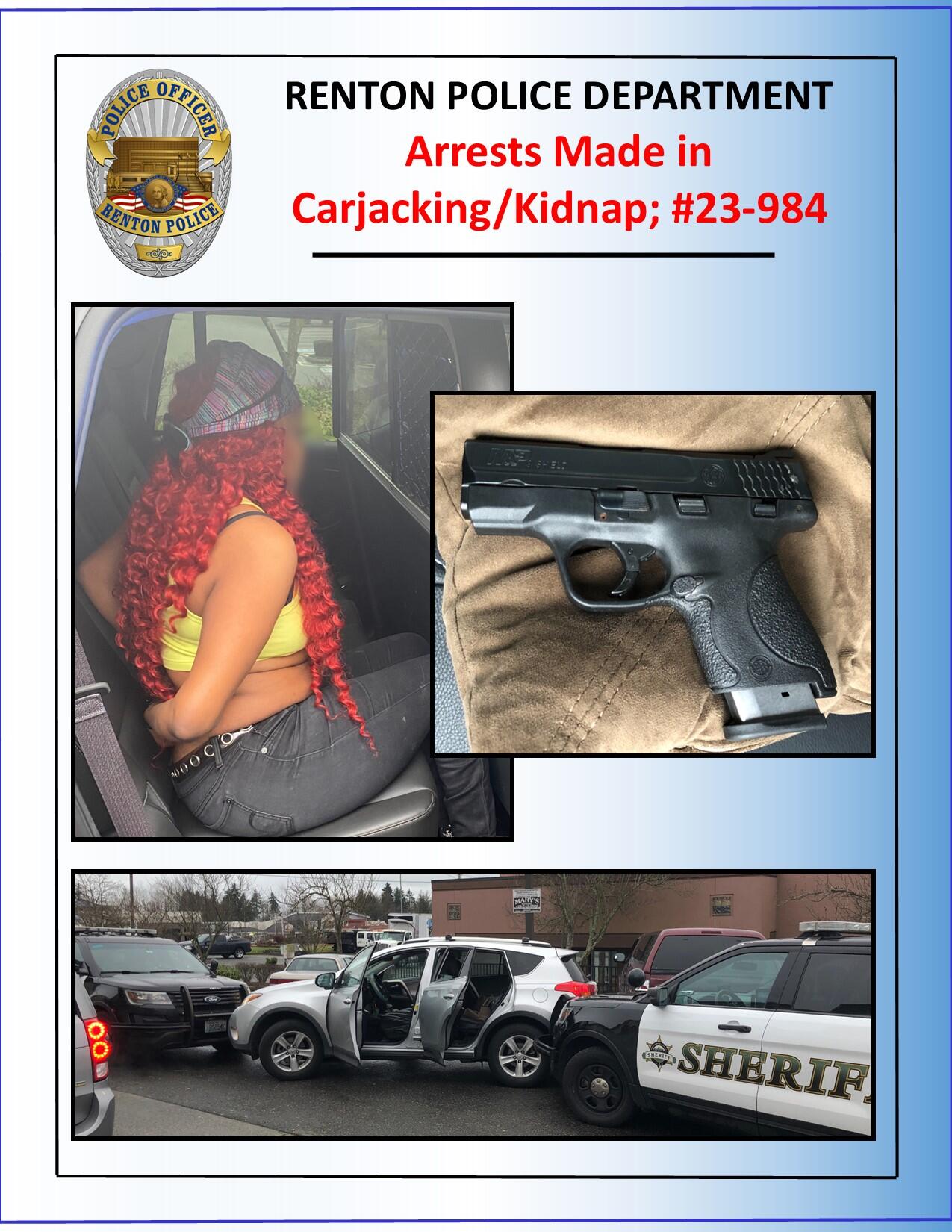 Subjects Arrested in Recent Carjacking/Kidnap Case!! (Renton Police