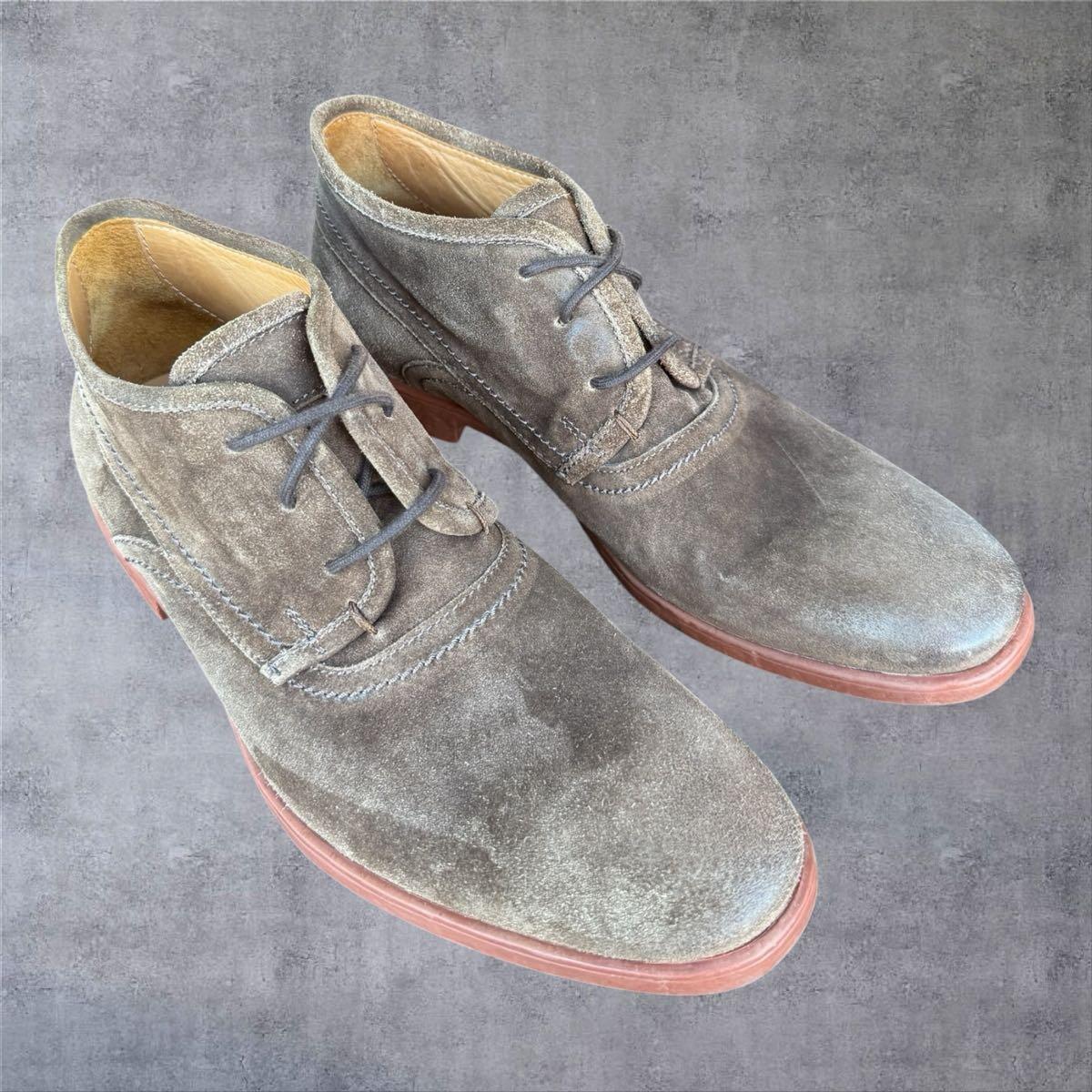 John Varvatos Brown Suede Chukka Boots Mens 9.5 Vibram Distressed Desert Shoe John Varvatos Brown Suede Chukka Boots Mens 9.5 Vibram Sole  main image 3