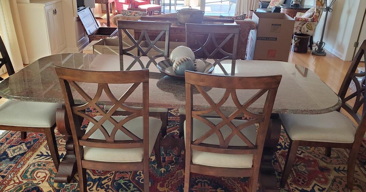 Granite Dining Room Table and Six Chairs for 1500 in Treasure Island