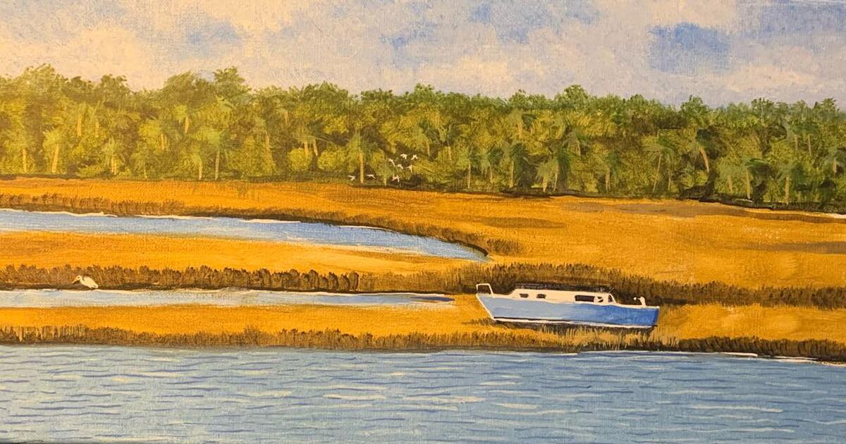 Little Blue Boat Painting in Hilton Head Island, SC For Sale & Free