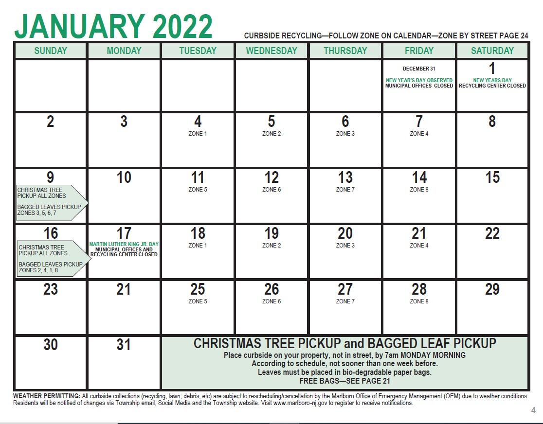 2022 Recycling Calendar (Marlboro Township) — Nextdoor — Nextdoor