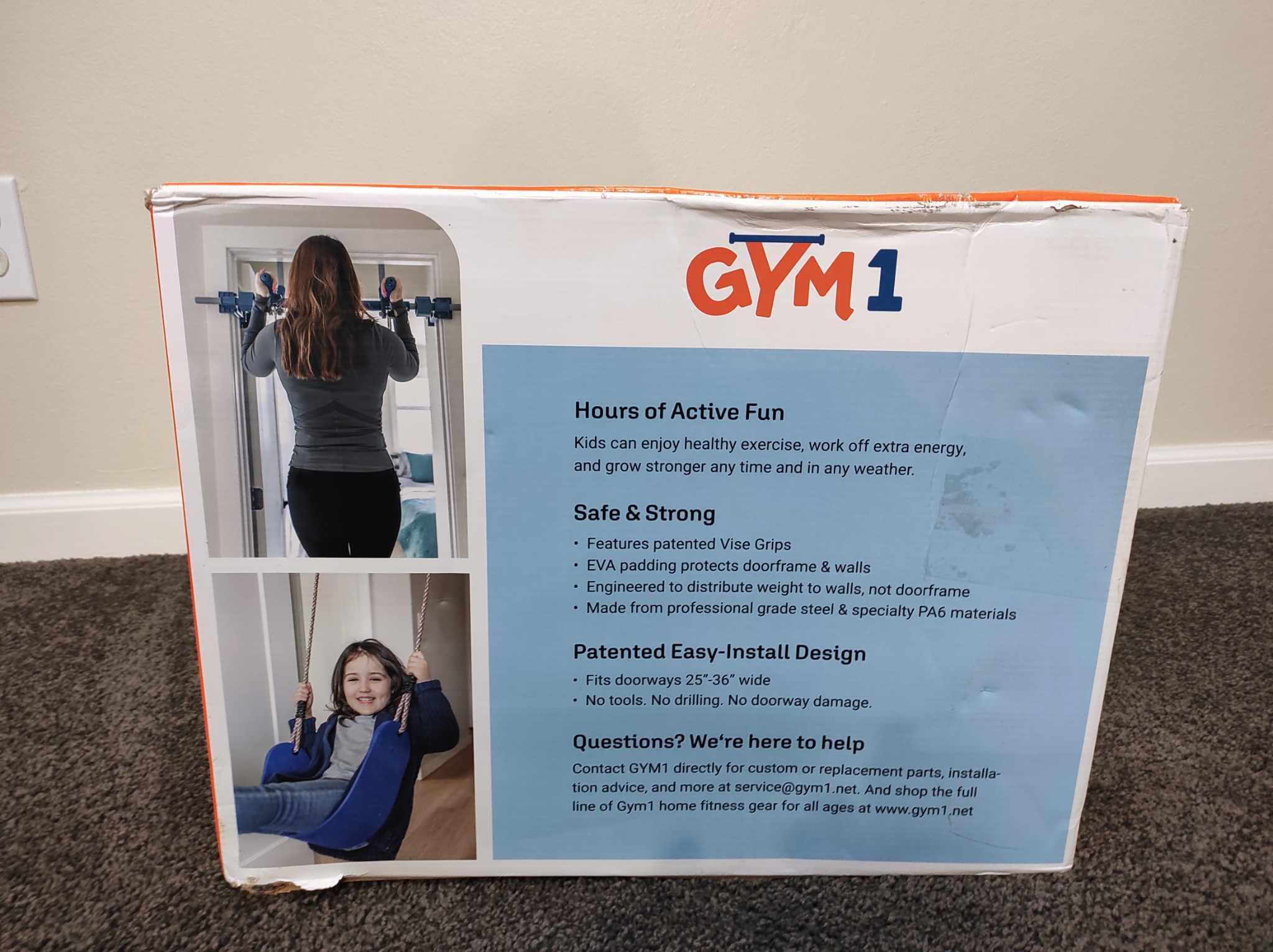 Gym1 Indoor Iron Bar Deluxe Kids Indoor Doorway Gym Piece Swing