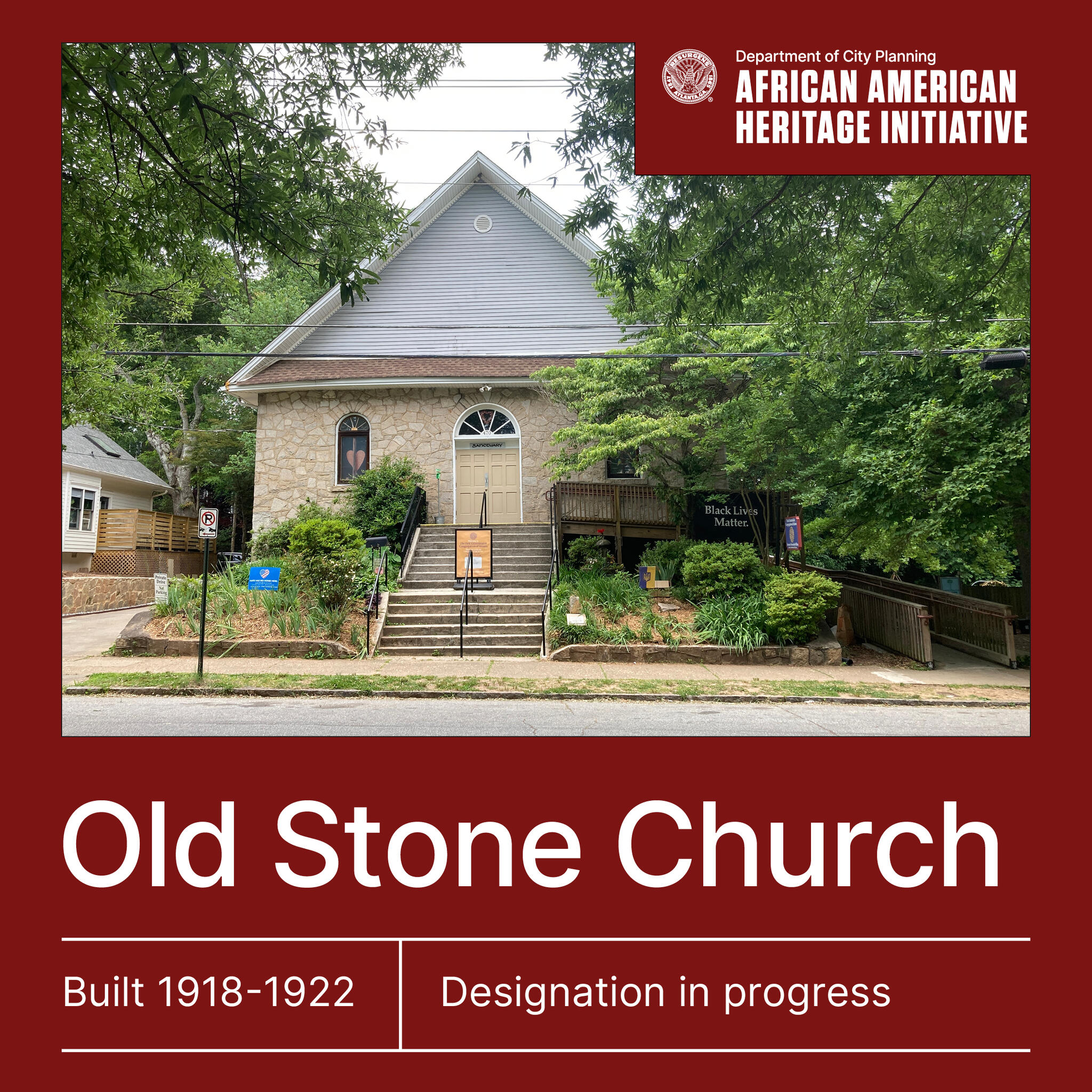 Old Stone Church, located in the African American Rose Hill Community