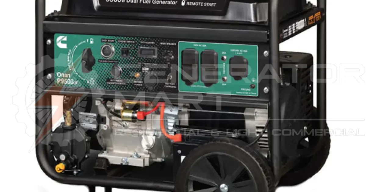 CUMMINS-ONAN 9500W PORTABLE GENERATOR, DUAL FUEL- P9500DF Brand New ...