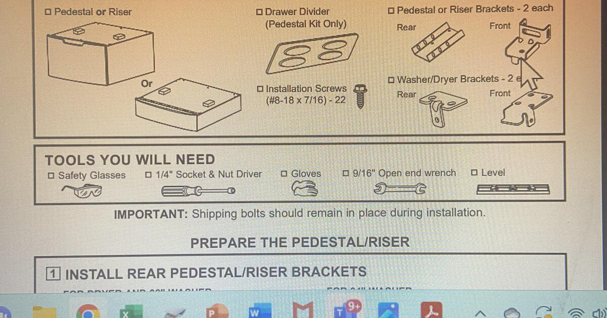 7 Inch GE Washer and Dryer Laundry Pedestals Diamond Gray for Free in