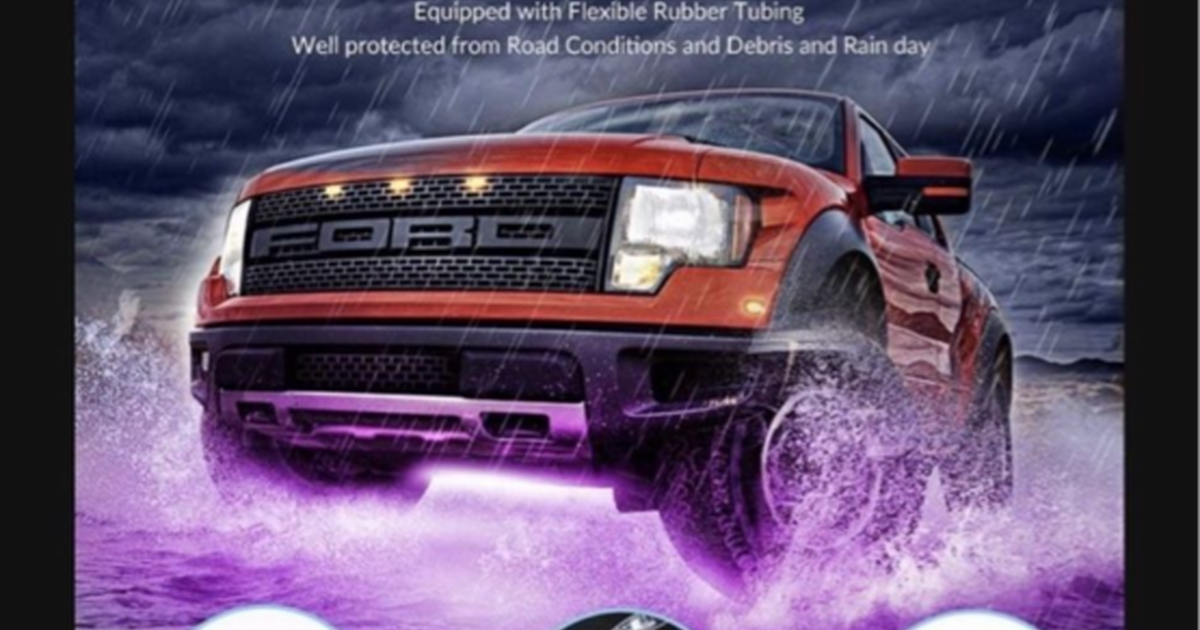 KORJO Car Underglow Lights, 6 Pcs Bluetooth Led Strip Lights with Dream