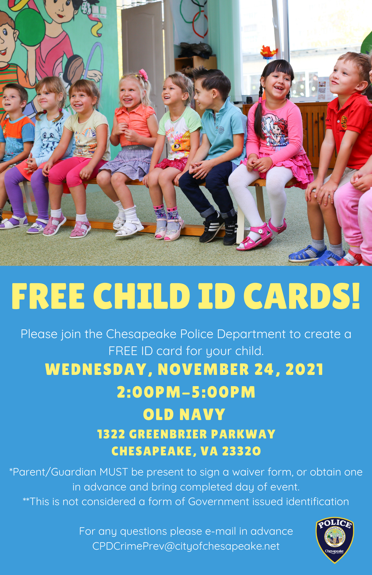 Free Child ID Cards Chesapeake Police Department Nextdoor Nextdoor