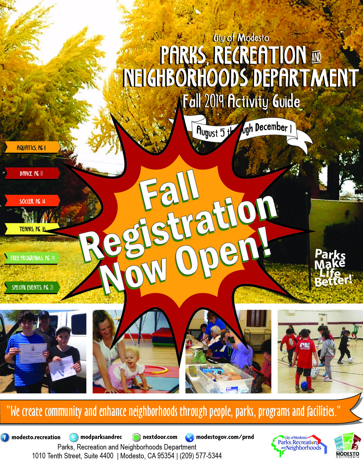 Fall Activity Guide City Of Modesto Parks Recreation And Neighborhoods Department — Nextdoor 