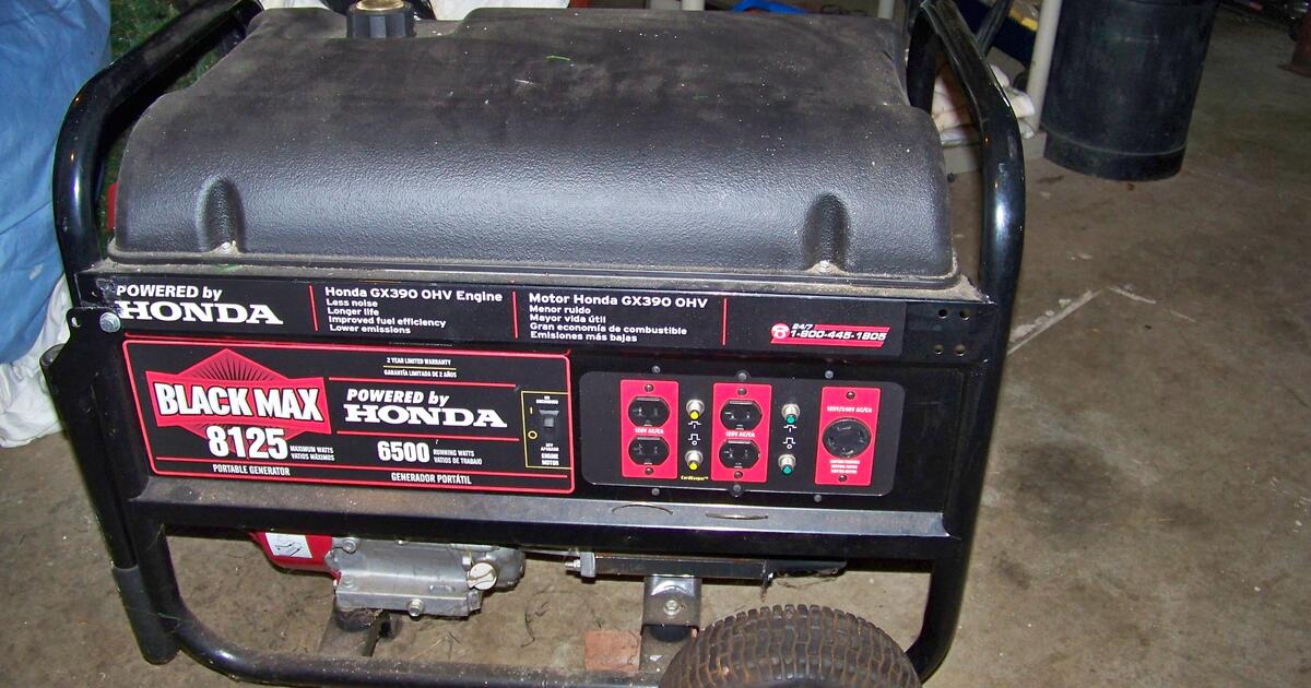 Black Max Honda Generator Model 6500 for 600 in Birmingham, AL For