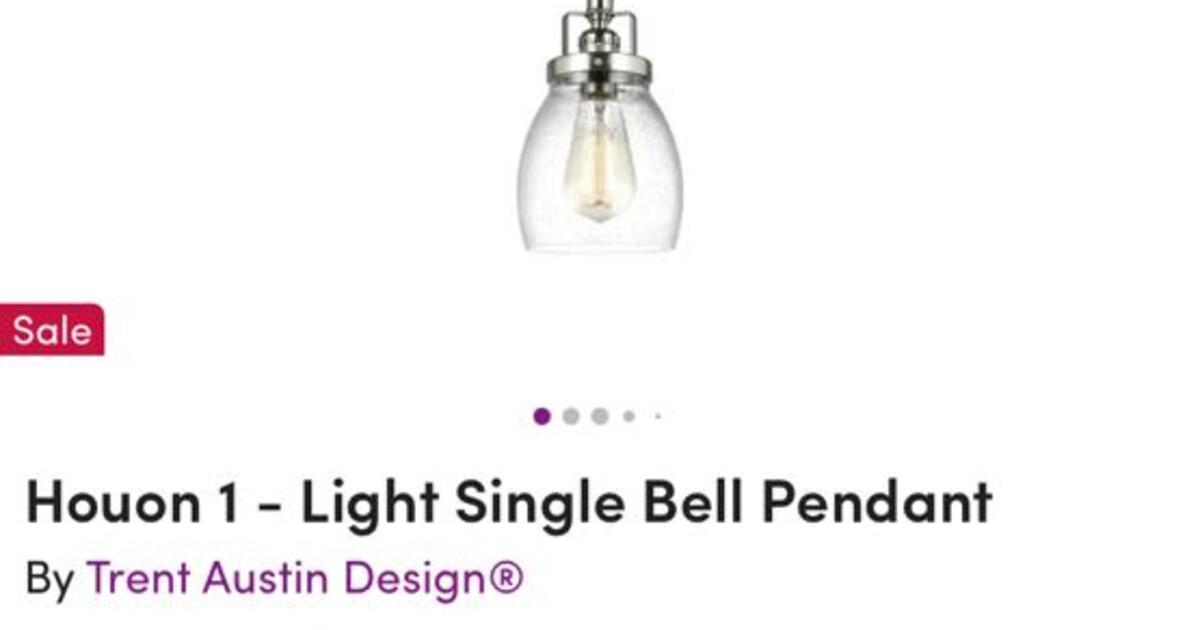 houon 1 light single bell pendant trent austin design