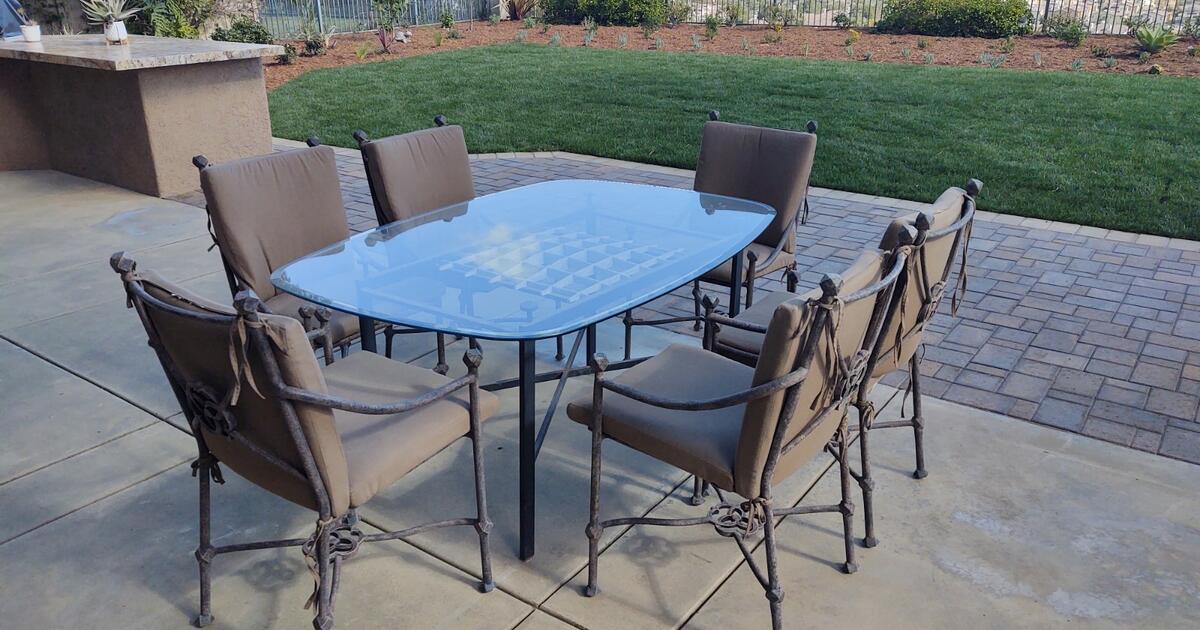 Patio Glass table and 6 chairs. for 600 in Carlsbad, CA For Sale & Free — Nextdoor