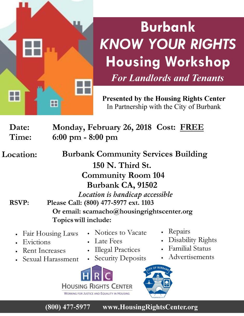 Free Housing Rights Workshop (City of Burbank) — Nextdoor — Nextdoor