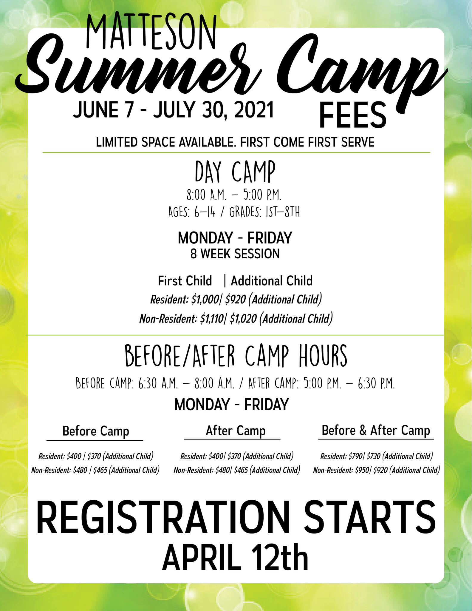 Summer Camp Information (Village of Matteson) — Nextdoor — Nextdoor