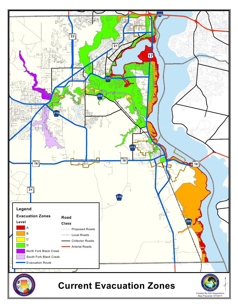 Mandatory Evacuations For Zones A, B And C (Clay County Sheriff's ...