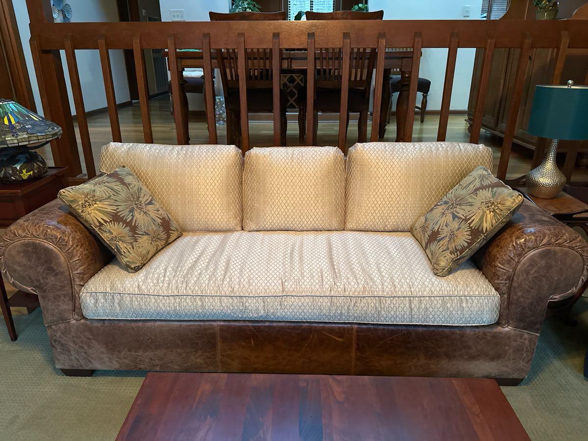 Leather and fabric sofa for 100 in Tallahassee, FL For Sale & Free