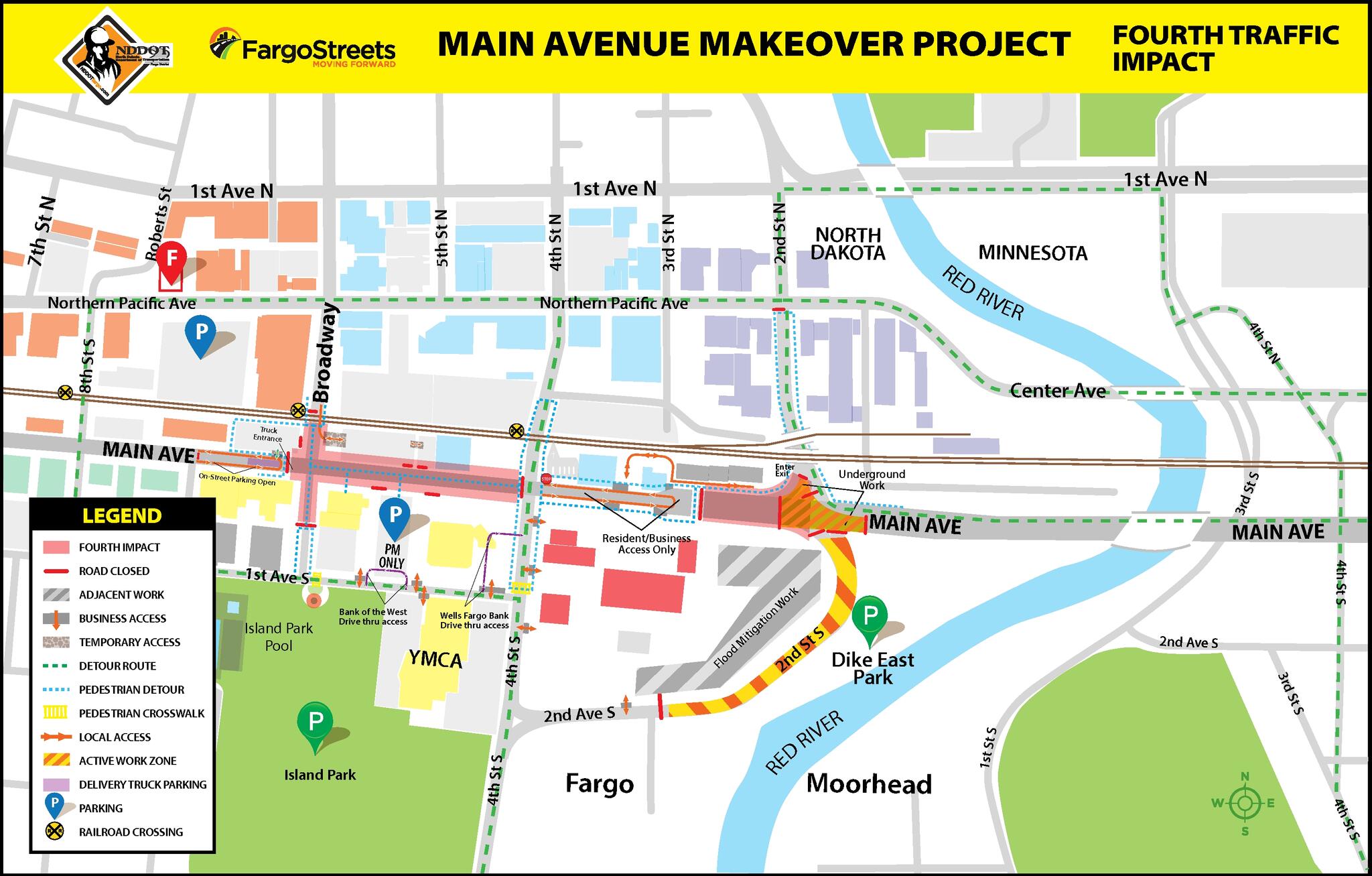 MainAvenue Makeover Pedestrian Path and Local Access Changes in Downtown Fargo