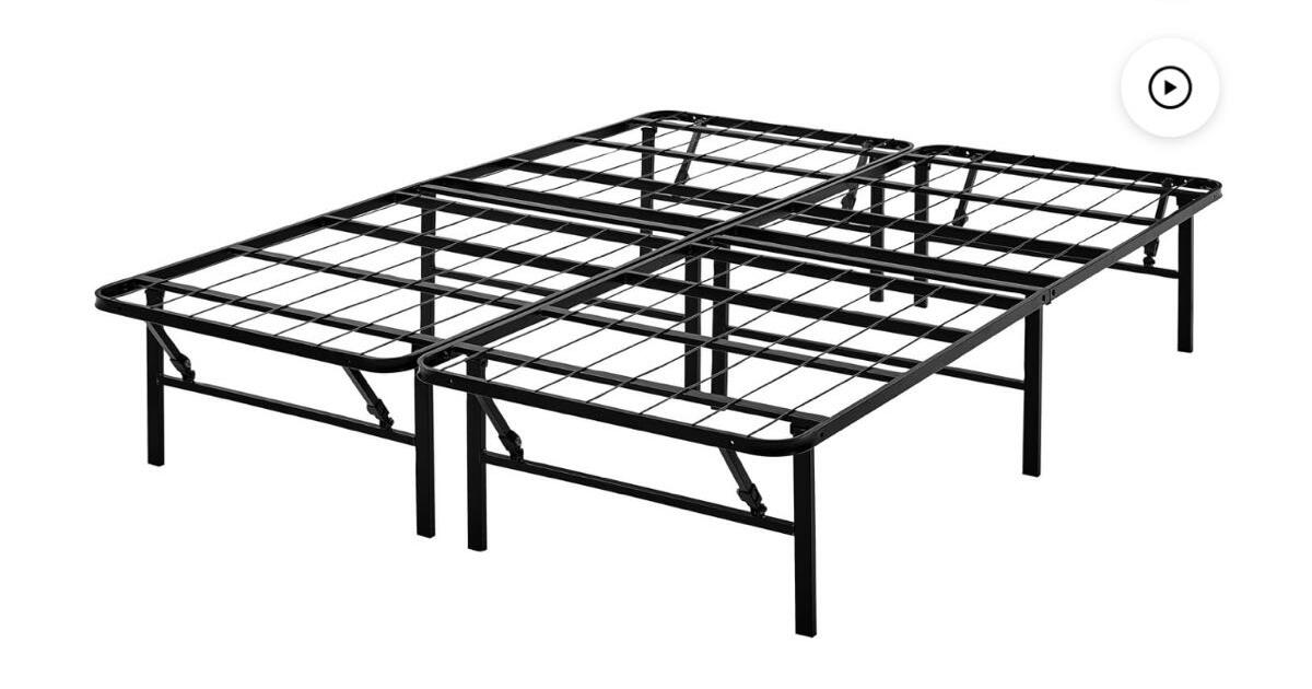 14in high profile foldable steel king platform bed frame for 50 in