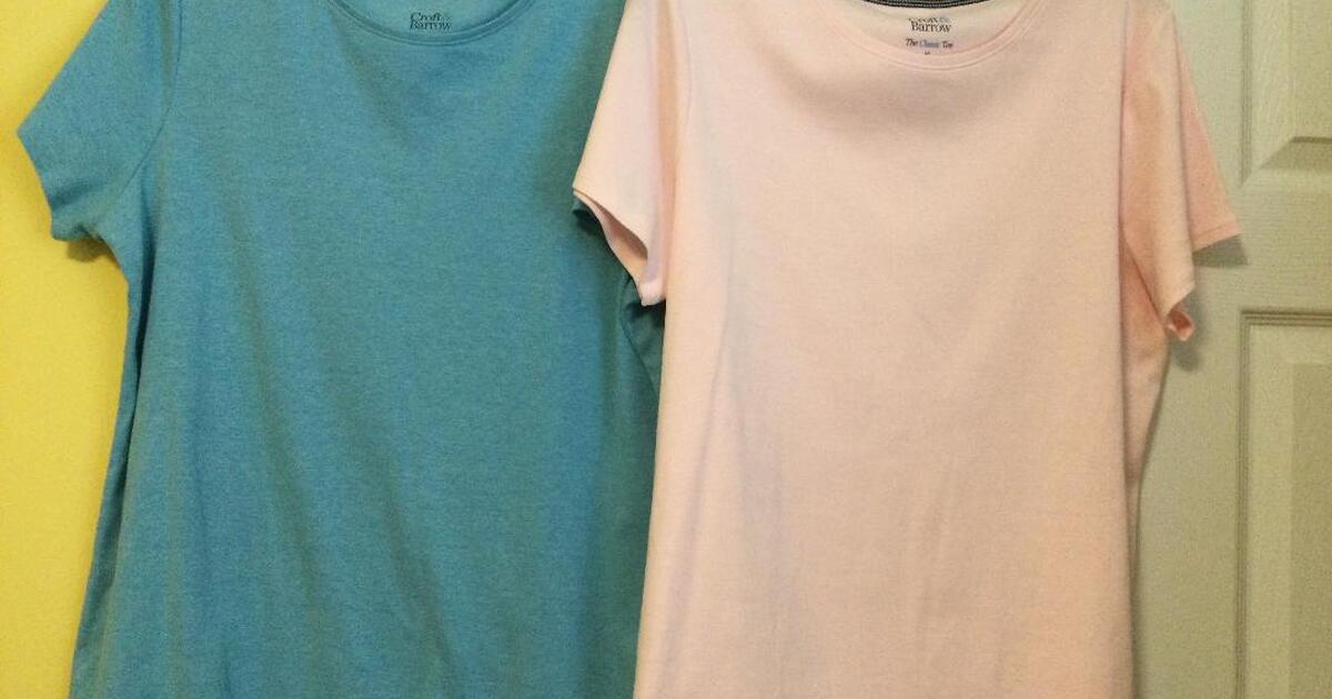2-womens-croft-and-barrow-classic-cotton-tees-size-xl-for-5-in-st