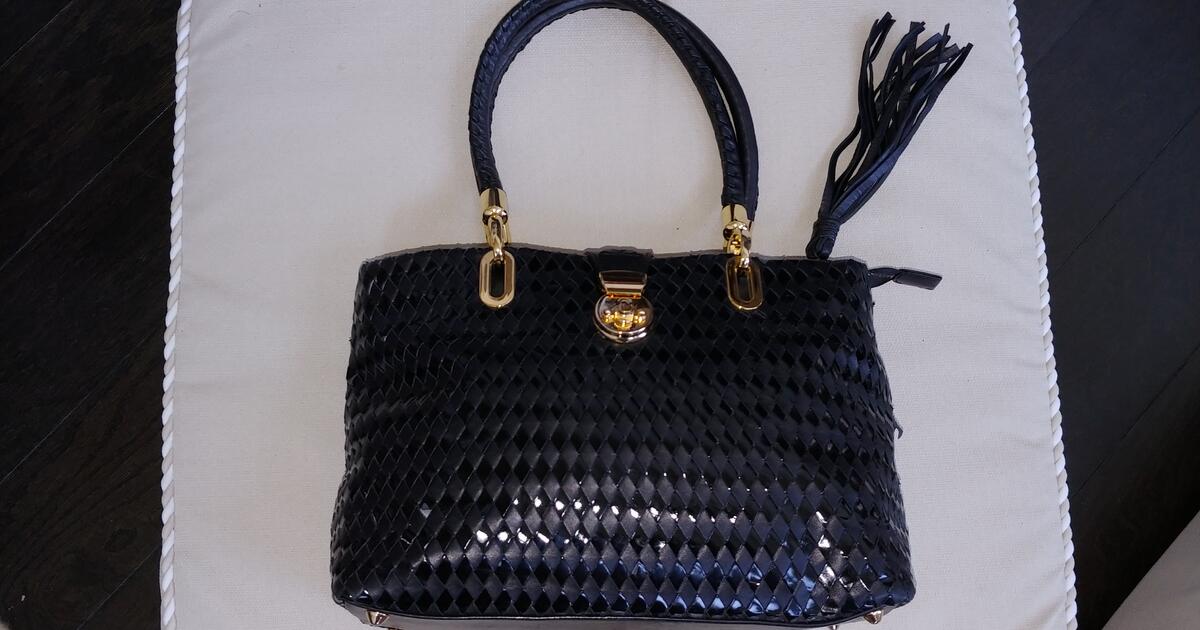 Stefano Bravo Italian designer black leather medium size handbag for ...