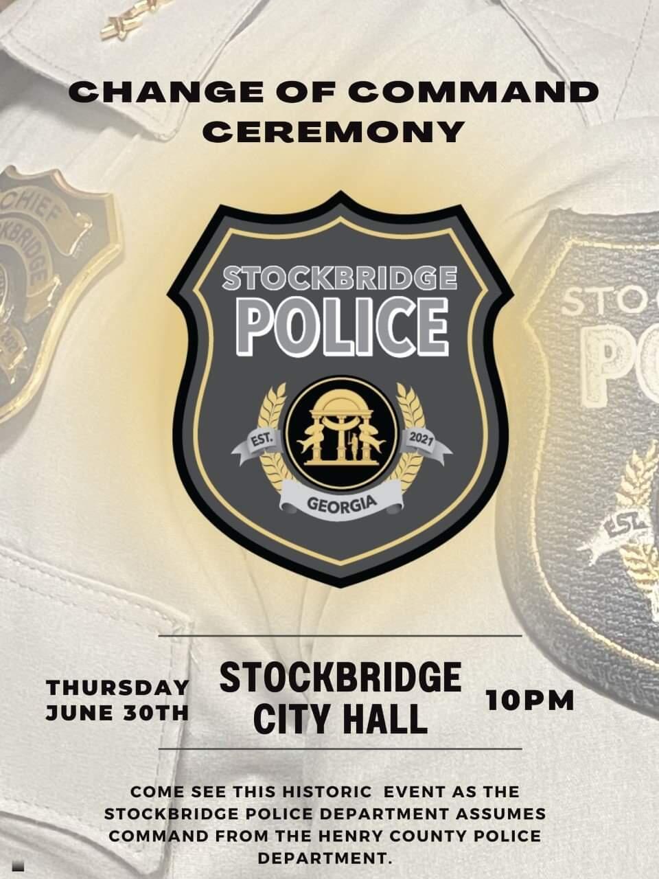 Stockbridge Police Department Change of Command Ceremony (City of