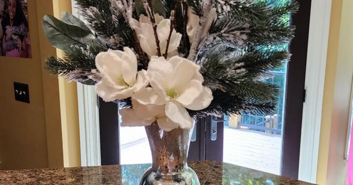 Pier 1 Mirrored Vase & Winter Floral Stems For $20 In Johns Creek