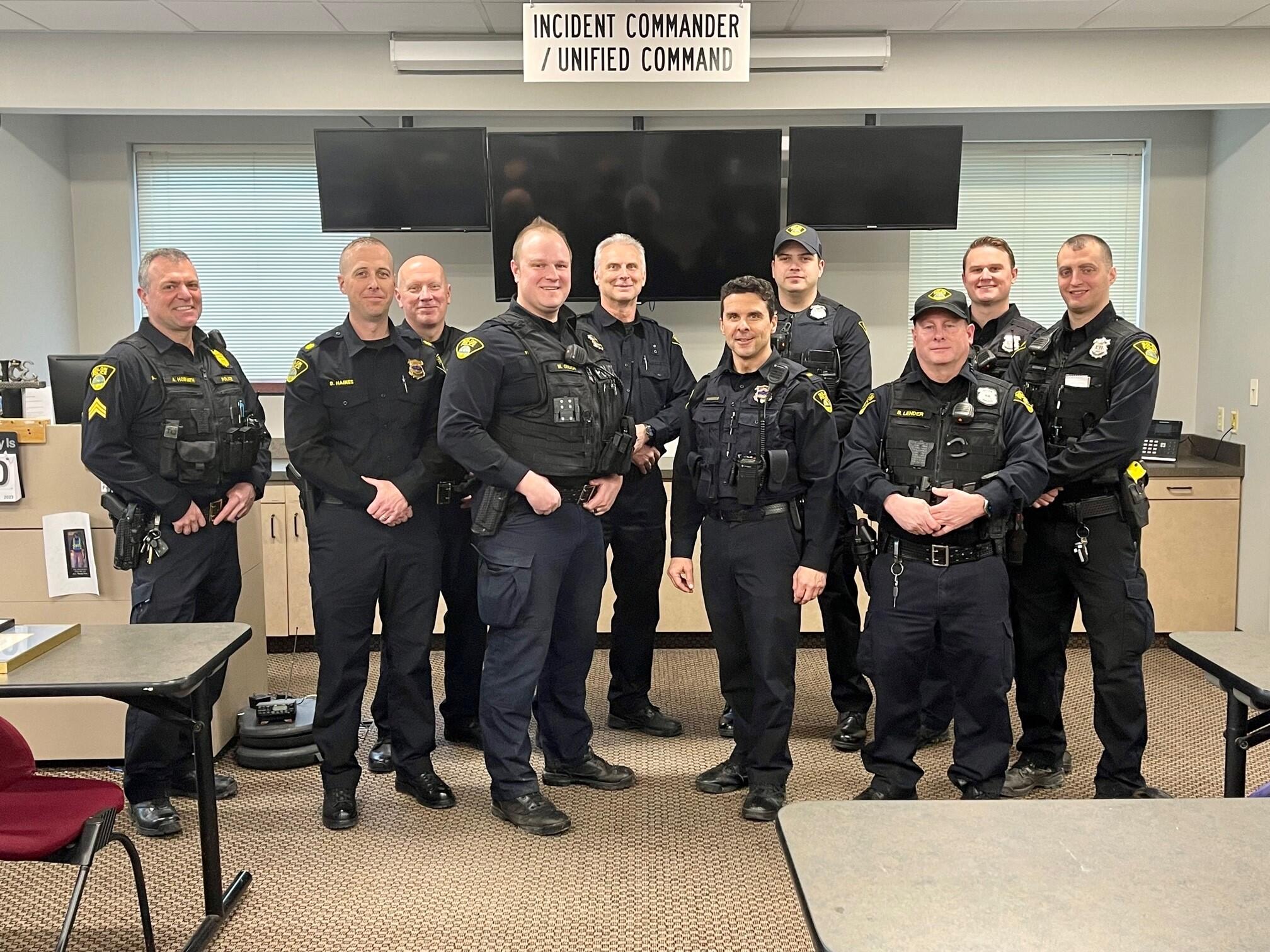 Congratulations to FTO Mark Ondich (front, 3rd from left), who was