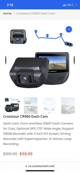 Crosstour Cr900 Dashcam New In Box For $20 In Los Angeles, CA