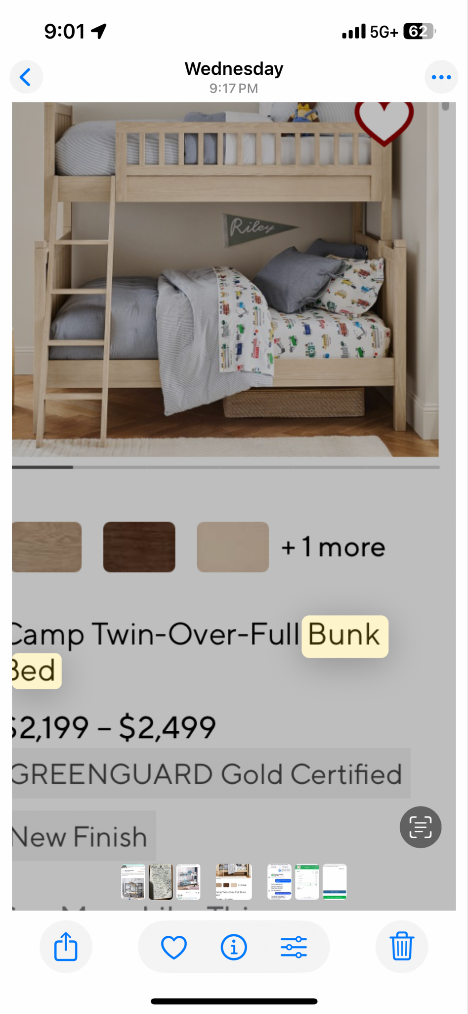 Camp Twin-Over-Full Bunk Bed: Pottery Barn Used