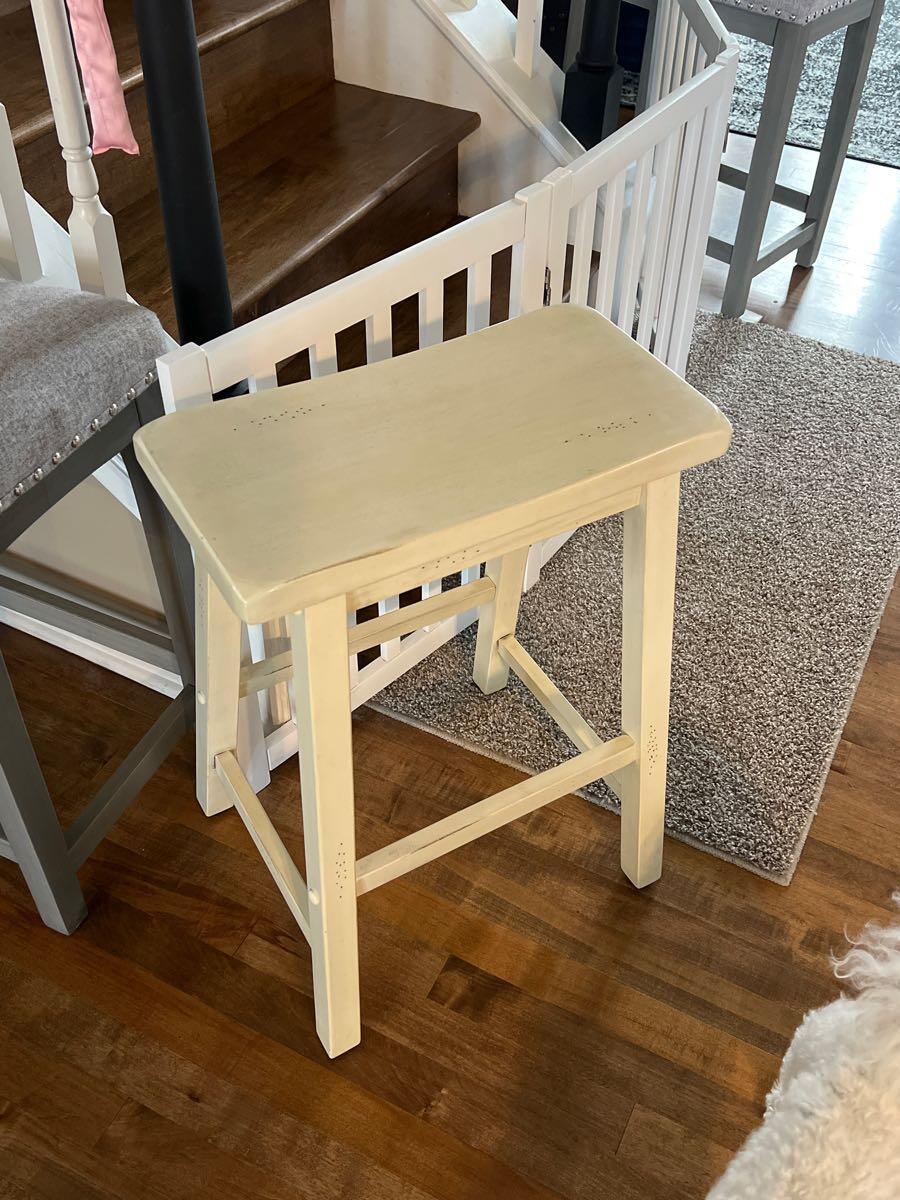 *REDUCED & MEASUREMENTS ADDED* Two (2) Cream Color Counter Height Wood